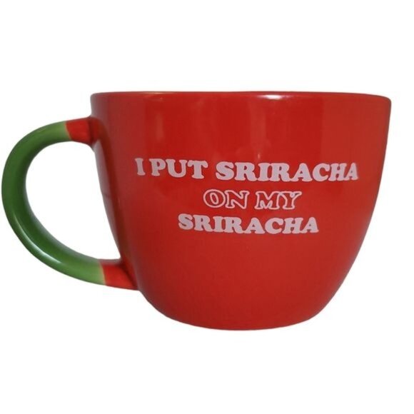 CERAMIC Cup Mug I Put Sriracha on my Sriracha Huy Fong Foods Noodle Bowl 48 oz - Picture 1 of 10